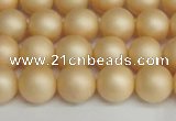 CSB1378 15.5 inches 10mm matte round shell pearl beads wholesale