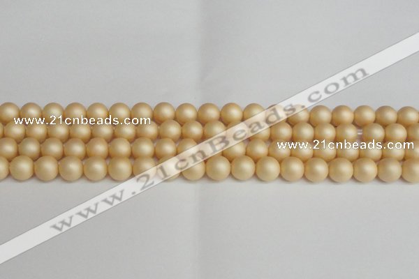 CSB1378 15.5 inches 10mm matte round shell pearl beads wholesale