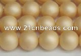 CSB1379 15.5 inches 12mm matte round shell pearl beads wholesale