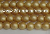 CSB1380 15.5 inches 4mm matte round shell pearl beads wholesale