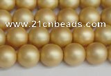 CSB1382 15.5 inches 8mm matte round shell pearl beads wholesale