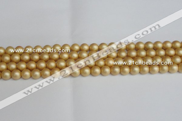 CSB1382 15.5 inches 8mm matte round shell pearl beads wholesale