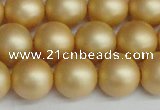 CSB1384 15.5 inches 12mm matte round shell pearl beads wholesale