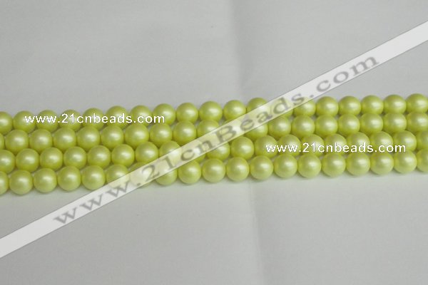 CSB1387 15.5 inches 8mm matte round shell pearl beads wholesale