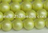 CSB1388 15.5 inches 10mm matte round shell pearl beads wholesale