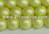 CSB1389 15.5 inches 12mm matte round shell pearl beads wholesale