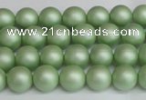 CSB1390 15.5 inches 4mm matte round shell pearl beads wholesale