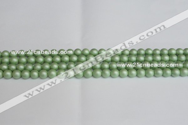 CSB1390 15.5 inches 4mm matte round shell pearl beads wholesale