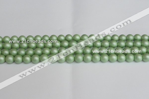 CSB1392 15.5 inches 8mm matte round shell pearl beads wholesale