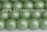 CSB1393 15.5 inches 10mm matte round shell pearl beads wholesale