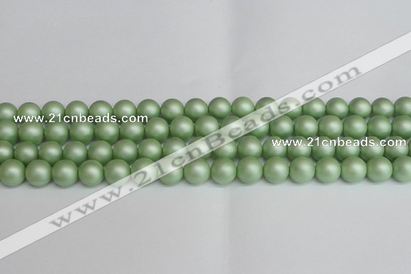 CSB1393 15.5 inches 10mm matte round shell pearl beads wholesale