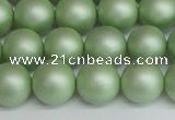 CSB1394 15.5 inches 12mm matte round shell pearl beads wholesale