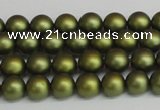 CSB1395 15.5 inches 4mm matte round shell pearl beads wholesale