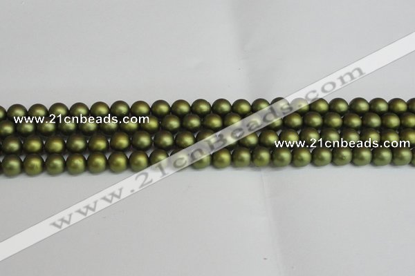 CSB1397 15.5 inches 8mm matte round shell pearl beads wholesale