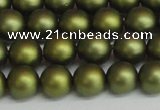 CSB1398 15.5 inches 10mm matte round shell pearl beads wholesale