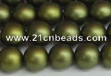CSB1399 15.5 inches 12mm matte round shell pearl beads wholesale