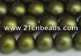 CSB1399 15.5 inches 12mm matte round shell pearl beads wholesale