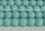 CSB1400 15.5 inches 4mm matte round shell pearl beads wholesale