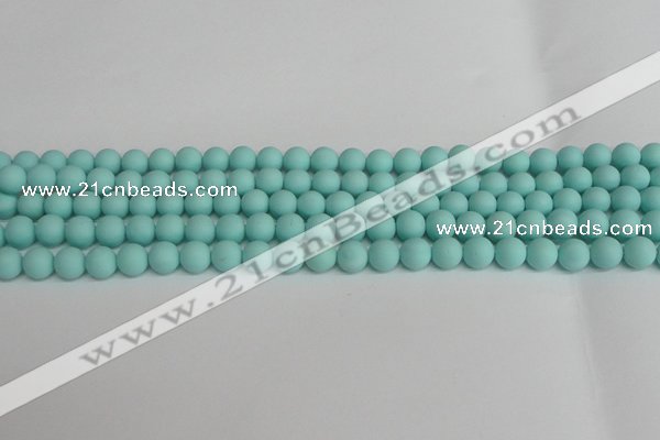 CSB1400 15.5 inches 4mm matte round shell pearl beads wholesale