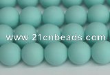 CSB1402 15.5 inches 8mm matte round shell pearl beads wholesale