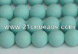 CSB1402 15.5 inches 8mm matte round shell pearl beads wholesale