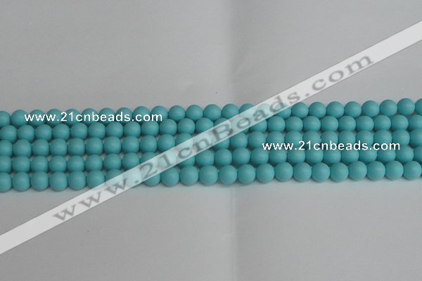 CSB1406 15.5 inches 6mm matte round shell pearl beads wholesale