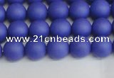 CSB1411 15.5 inches 6mm matte round shell pearl beads wholesale