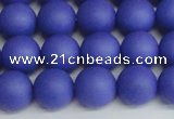 CSB1413 15.5 inches 10mm matte round shell pearl beads wholesale