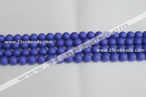 CSB1413 15.5 inches 10mm matte round shell pearl beads wholesale