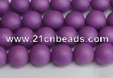 CSB1415 15.5 inches 4mm matte round shell pearl beads wholesale