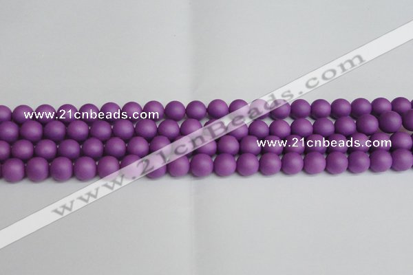 CSB1416 15.5 inches 6mm matte round shell pearl beads wholesale