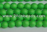 CSB1430 15.5 inches 4mm matte round shell pearl beads wholesale