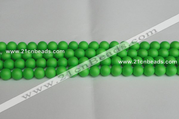 CSB1433 15.5 inches 10mm matte round shell pearl beads wholesale