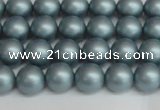 CSB1435 15.5 inches 4mm matte round shell pearl beads wholesale