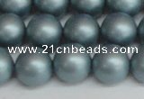 CSB1439 15.5 inches 12mm matte round shell pearl beads wholesale