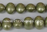 CSB144 15.5 inches 12*15mm – 13*16mm oval shell pearl beads