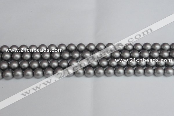 CSB1442 15.5 inches 8mm matte round shell pearl beads wholesale