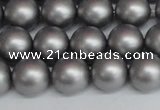 CSB1443 15.5 inches 10mm matte round shell pearl beads wholesale