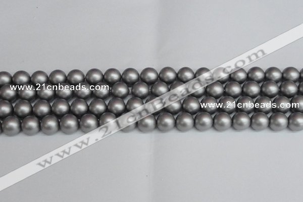 CSB1443 15.5 inches 10mm matte round shell pearl beads wholesale