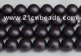 CSB1445 15.5 inches 4mm matte round shell pearl beads wholesale