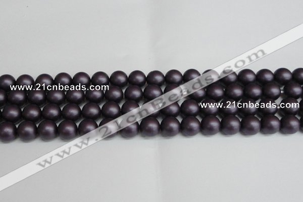 CSB1448 15.5 inches 10mm matte round shell pearl beads wholesale