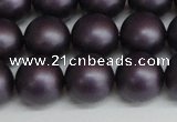 CSB1449 15.5 inches 12mm matte round shell pearl beads wholesale