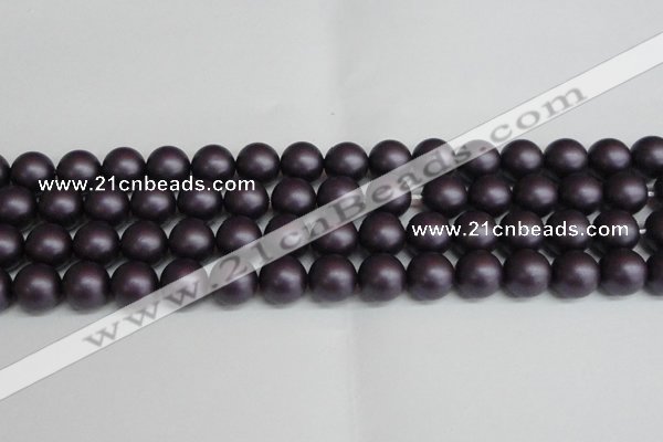 CSB1449 15.5 inches 12mm matte round shell pearl beads wholesale