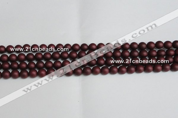 CSB1451 15.5 inches 6mm matte round shell pearl beads wholesale