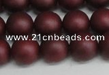 CSB1454 15.5 inches 12mm matte round shell pearl beads wholesale