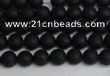 CSB1455 15.5 inches 4mm matte round shell pearl beads wholesale