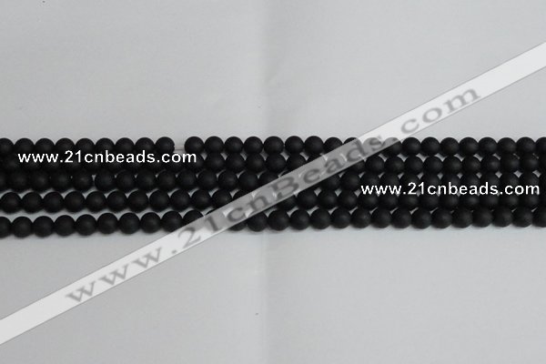 CSB1455 15.5 inches 4mm matte round shell pearl beads wholesale