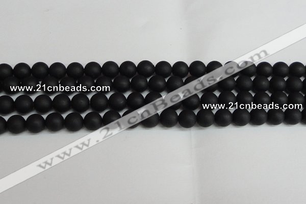 CSB1458 15.5 inches 10mm matte round shell pearl beads wholesale