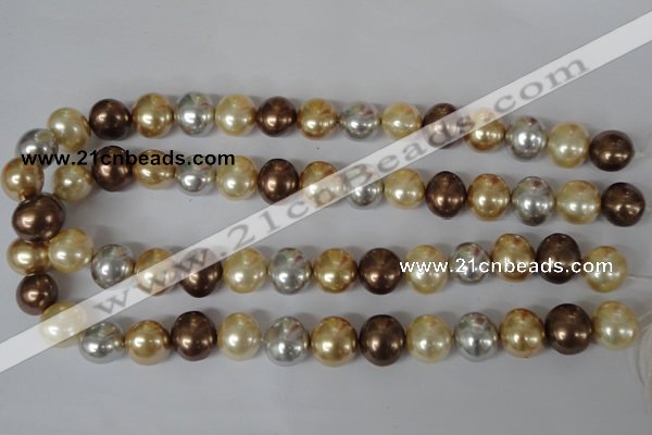 CSB155 15.5 inches 12*15mm – 13*16mm oval mixed color shell pearl beads