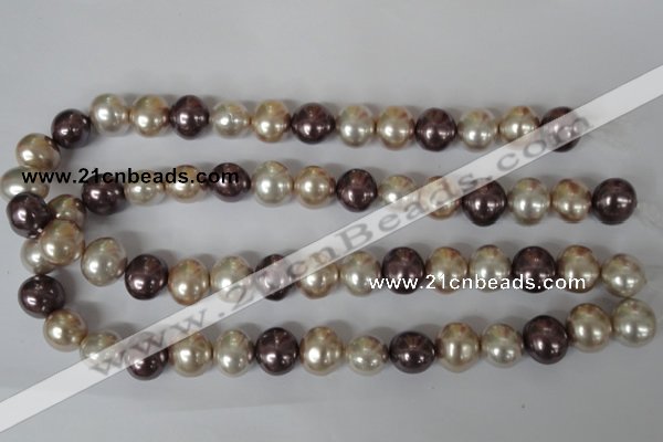 CSB157 15.5 inches 12*15mm – 13*16mm oval mixed color shell pearl beads